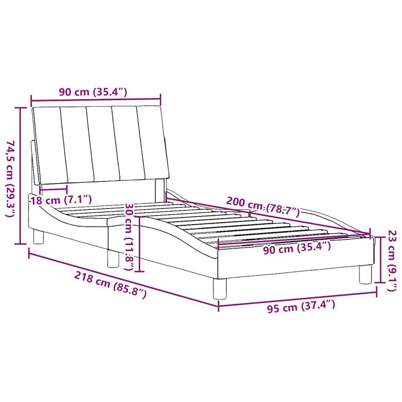 Casa si Gradina - Mobilier - Paturi si accesorii - Paturi - Cadru pat fara saltea tesatura neagra 90x200 cm - Infinity.ro