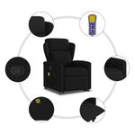 Ingrijire personala si Cosmetice - Sanatate si wellness - Articole wellness - Fotolii de masaj - Fotoliu rabatabil de masaj, cu ridicare, negru, material textil - Infinity.ro