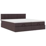 Casa si Gradina - Mobilier - Paturi si accesorii - Paturi - Cadru de pat otoman cu saltele tesatura maro inchis 180x200cm - Infinity.ro