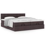 Casa si Gradina - Mobilier - Paturi si accesorii - Paturi - Cadru de pat otoman cu saltele tesatura maro inchis 180x200cm - Infinity.ro