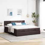 Casa si Gradina - Mobilier - Paturi si accesorii - Paturi - Cadru de pat otoman cu saltele tesatura maro inchis 180x200cm - Infinity.ro