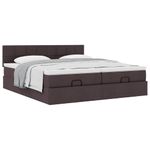 Casa si Gradina - Mobilier - Paturi si accesorii - Paturi - Cadru de pat otoman cu saltele tesatura maro inchis 180x200cm - Infinity.ro