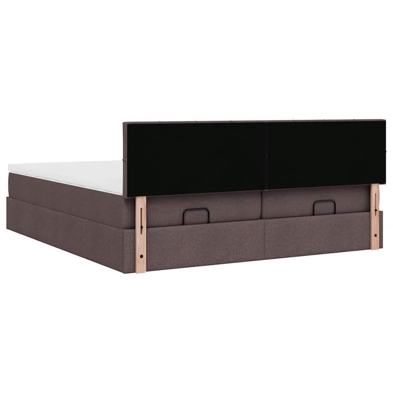 Casa si Gradina - Mobilier - Paturi si accesorii - Paturi - Cadru de pat otoman cu saltele tesatura maro inchis 180x200cm - Infinity.ro