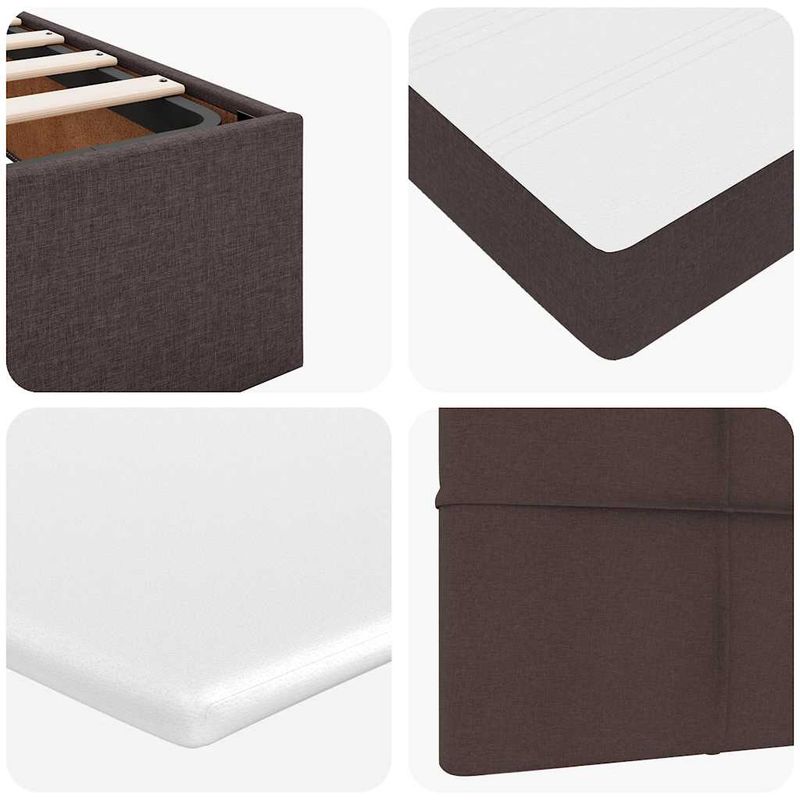 Casa si Gradina - Mobilier - Paturi si accesorii - Paturi - Cadru de pat otoman cu saltele tesatura maro inchis 180x200cm - Infinity.ro