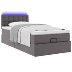 Casa si Gradina - Mobilier - Paturi si accesorii - Paturi - Cadru de pat otoman cu saltea gri 90x200cm piele artificiala - Infinity.ro