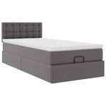 Casa si Gradina - Mobilier - Paturi si accesorii - Paturi - Cadru de pat otoman cu saltea gri 90x200cm piele artificiala - Infinity.ro