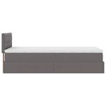 Casa si Gradina - Mobilier - Paturi si accesorii - Paturi - Cadru de pat otoman cu saltea gri 90x200cm piele artificiala - Infinity.ro