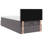 Casa si Gradina - Mobilier - Paturi si accesorii - Paturi - Cadru de pat otoman cu saltea gri 90x200cm piele artificiala - Infinity.ro