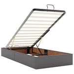 Casa si Gradina - Mobilier - Paturi si accesorii - Paturi - Cadru de pat otoman cu saltea gri 90x200cm piele artificiala - Infinity.ro