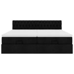 Casa si Gradina - Mobilier - Paturi si accesorii - Paturi - Cadru de pat otoman cu saltele, tesatura neagra 200x200cm - Infinity.ro