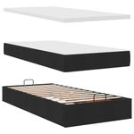 Casa si Gradina - Mobilier - Paturi si accesorii - Paturi - Cadru de pat otoman cu saltele, tesatura neagra 200x200cm - Infinity.ro