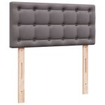 Casa si Gradina - Mobilier - Paturi si accesorii - Paturi - Cadru de pat otoman cu saltea gri 90x200cm piele artificiala - Infinity.ro