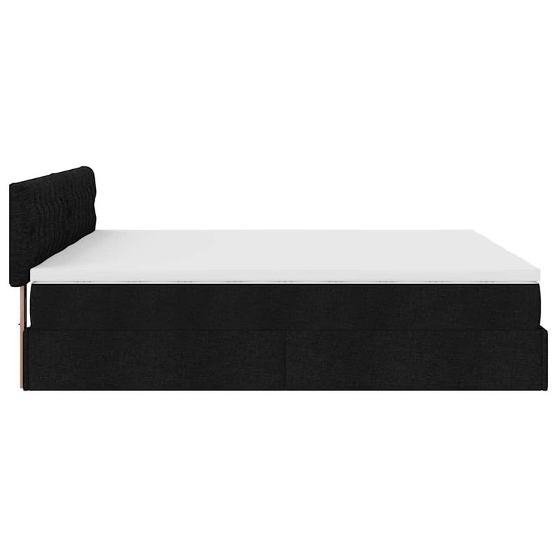 Casa si Gradina - Mobilier - Paturi si accesorii - Paturi - Cadru de pat otoman cu saltele, tesatura neagra 200x200cm - Infinity.ro