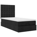 Casa si Gradina - Mobilier - Paturi si accesorii - Paturi - Cadru pat otoman cu saltea tesatura neagra 90x200cm - Infinity.ro
