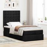 Casa si Gradina - Mobilier - Paturi si accesorii - Paturi - Cadru pat otoman cu saltea tesatura neagra 90x200cm - Infinity.ro