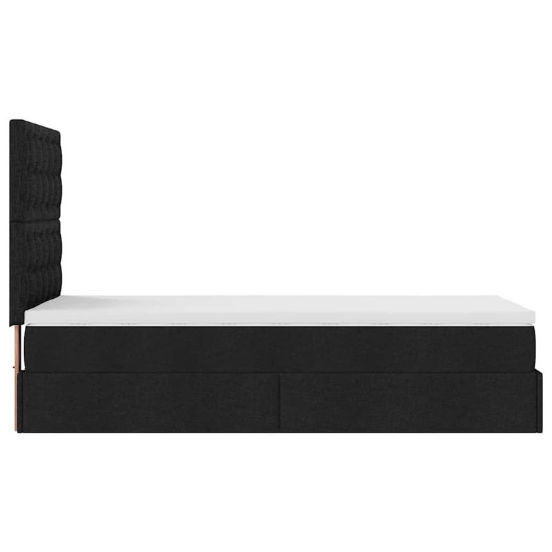 Casa si Gradina - Mobilier - Paturi si accesorii - Paturi - Cadru pat otoman cu saltea tesatura neagra 90x200cm - Infinity.ro