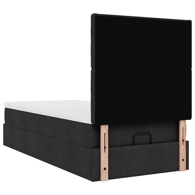 Casa si Gradina - Mobilier - Paturi si accesorii - Paturi - Cadru pat otoman cu saltea tesatura neagra 90x200cm - Infinity.ro