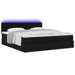 Casa si Gradina - Mobilier - Paturi si accesorii - Paturi - Cadru de pat otoman cu saltea tesatura neagra 160x200cm - Infinity.ro