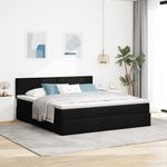 Casa si Gradina - Mobilier - Paturi si accesorii - Paturi - Cadru de pat otoman cu saltea tesatura neagra 160x200cm - Infinity.ro