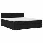 Casa si Gradina - Mobilier - Paturi si accesorii - Paturi - Cadru de pat otoman cu saltea tesatura neagra 160x200cm - Infinity.ro