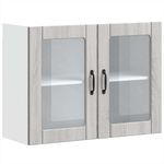 Casa si Gradina - Mobilier - Comode si corpuri - Corpuri bucatarie - Dulap bucatarie cu usa sticla Kalmar lemn prelucrat gri Sonoma - Infinity.ro