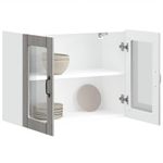 Casa si Gradina - Mobilier - Comode si corpuri - Corpuri bucatarie - Dulap bucatarie cu usa sticla Kalmar lemn prelucrat gri Sonoma - Infinity.ro