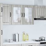 Casa si Gradina - Mobilier - Comode si corpuri - Corpuri bucatarie - Dulap bucatarie cu usa sticla Kalmar lemn prelucrat gri Sonoma - Infinity.ro