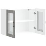 Casa si Gradina - Mobilier - Comode si corpuri - Corpuri bucatarie - Dulap bucatarie cu usa sticla Kalmar lemn prelucrat gri Sonoma - Infinity.ro
