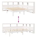 Casa si Gradina - Mobilier - Paturi si accesorii - Paturi - Pat cu biblioteca fara saltea, alb, 150x200 cm, lemn masiv pin - Infinity.ro