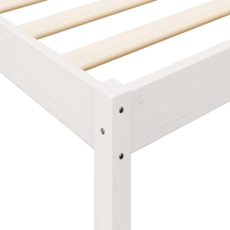 Casa si Gradina - Mobilier - Paturi si accesorii - Paturi - Pat cu biblioteca fara saltea, alb, 150x200 cm, lemn masiv pin - Infinity.ro