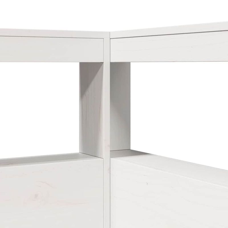 Casa si Gradina - Mobilier - Paturi si accesorii - Paturi - Pat cu biblioteca fara saltea, alb, 150x200 cm, lemn masiv pin - Infinity.ro