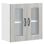 Casa si Gradina - Mobilier - Comode si corpuri - Corpuri bucatarie - Dulap bucatarie cu usa sticla Kalmar lemn prelucrat gri Sonoma - Infinity.ro
