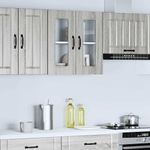 Casa si Gradina - Mobilier - Comode si corpuri - Corpuri bucatarie - Dulap bucatarie cu usa sticla Kalmar lemn prelucrat gri Sonoma - Infinity.ro
