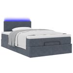 Casa si Gradina - Mobilier - Paturi si accesorii - Paturi - Cadru de pat otoman cu saltea Gri inchis 120x190 cm catifea - Infinity.ro