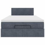 Casa si Gradina - Mobilier - Paturi si accesorii - Paturi - Cadru de pat otoman cu saltea Gri inchis 120x190 cm catifea - Infinity.ro