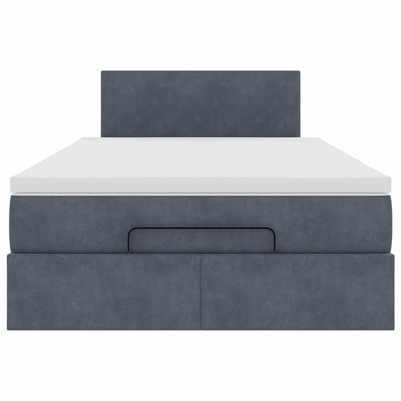 Casa si Gradina - Mobilier - Paturi si accesorii - Paturi - Cadru de pat otoman cu saltea Gri inchis 120x190 cm catifea - Infinity.ro
