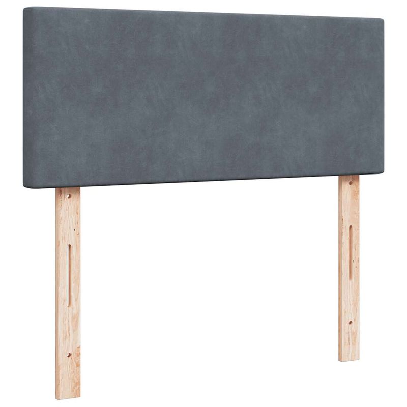 Casa si Gradina - Mobilier - Paturi si accesorii - Paturi - Cadru de pat otoman cu saltea Gri inchis 120x190 cm catifea - Infinity.ro