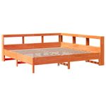 Casa si Gradina - Mobilier - Paturi si accesorii - Paturi - Pat cu biblioteca fara saltea maro 200x200 cm lemn masiv de pin - Infinity.ro