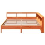 Casa si Gradina - Mobilier - Paturi si accesorii - Paturi - Pat cu biblioteca fara saltea maro 200x200 cm lemn masiv de pin - Infinity.ro