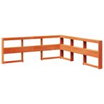 Casa si Gradina - Mobilier - Paturi si accesorii - Paturi - Pat cu biblioteca fara saltea maro 200x200 cm lemn masiv de pin - Infinity.ro