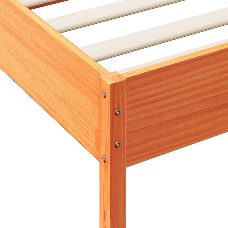Casa si Gradina - Mobilier - Paturi si accesorii - Paturi - Pat cu biblioteca fara saltea maro 200x200 cm lemn masiv de pin - Infinity.ro