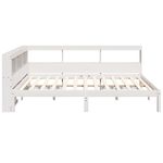 Casa si Gradina - Mobilier - Paturi si accesorii - Paturi - Pat cu biblioteca fara saltea, alb, 120x190 cm, lemn masiv pin - Infinity.ro