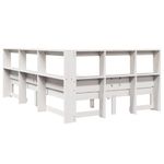 Casa si Gradina - Mobilier - Paturi si accesorii - Paturi - Pat cu biblioteca fara saltea, alb, 120x190 cm, lemn masiv pin - Infinity.ro