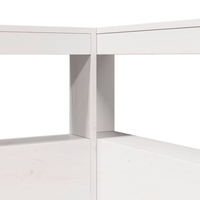 Casa si Gradina - Mobilier - Paturi si accesorii - Paturi - Pat cu biblioteca fara saltea, alb, 120x190 cm, lemn masiv pin - Infinity.ro