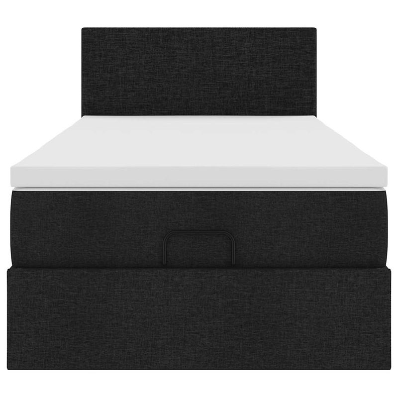 Casa si Gradina - Mobilier - Paturi si accesorii - Paturi - Cadru de pat otoman cu saltea tesatura neagra 100x200cm - Infinity.ro