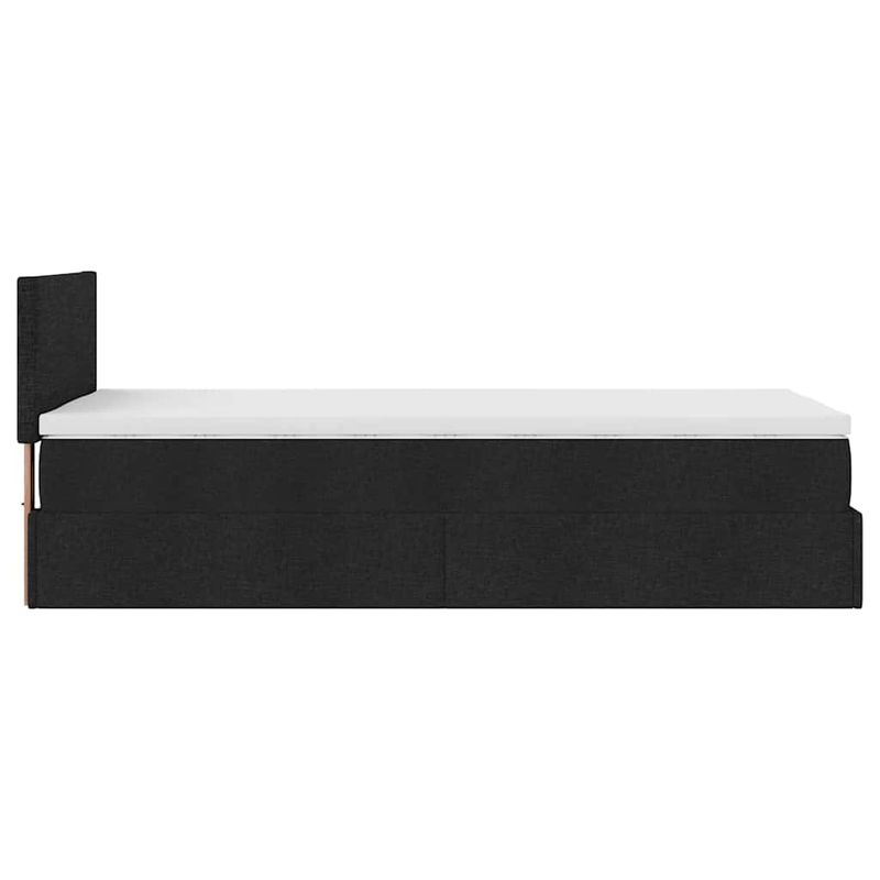 Casa si Gradina - Mobilier - Paturi si accesorii - Paturi - Cadru de pat otoman cu saltea tesatura neagra 100x200cm - Infinity.ro