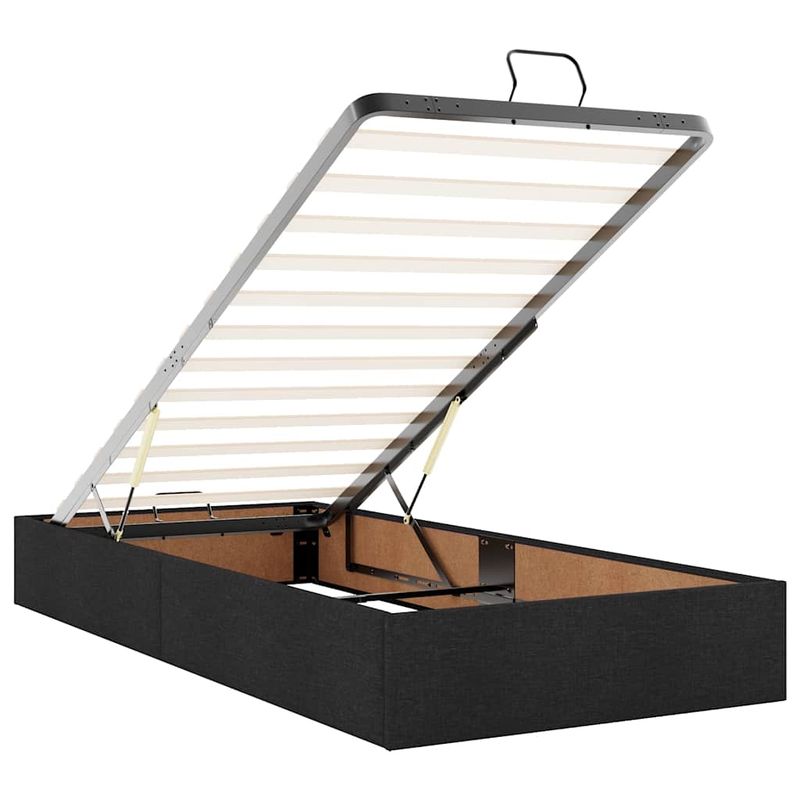 Casa si Gradina - Mobilier - Paturi si accesorii - Paturi - Cadru de pat otoman cu saltea tesatura neagra 100x200cm - Infinity.ro