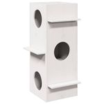 Petshop - Accesorii petshop - Jucarii animale - Ansambluri de joaca - Casa pentru pisici alba 43x43x90 cm din lemn masiv de pin - Infinity.ro