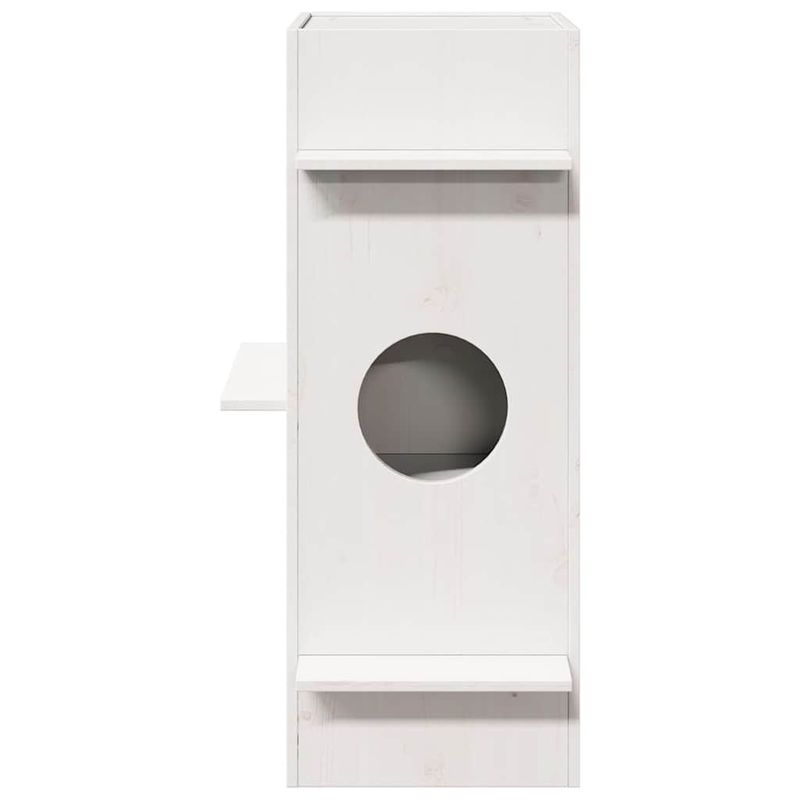 Petshop - Accesorii petshop - Jucarii animale - Ansambluri de joaca - Casa pentru pisici alba 43x43x90 cm din lemn masiv de pin - Infinity.ro