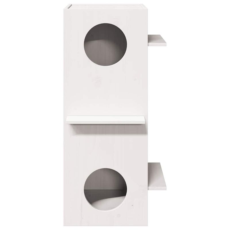 Petshop - Accesorii petshop - Jucarii animale - Ansambluri de joaca - Casa pentru pisici alba 43x43x90 cm din lemn masiv de pin - Infinity.ro